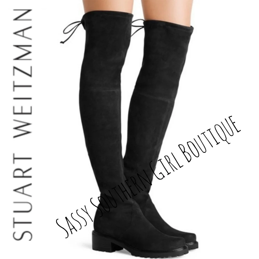 🆕⭐ Stuart Weitzman black suede over the knee boots